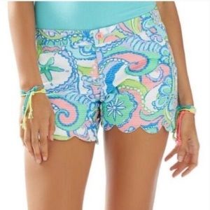 Lilly Pulitzer Scalloped Buttercup Shorts in Conch Republic Sand Dollar Print